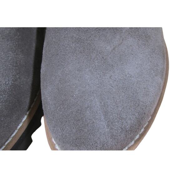 Eileen Fisher Gray Suede Slip On Platform Loafer Size 7 Pull Tab Round Toe NWOB - Picture 4 of 10